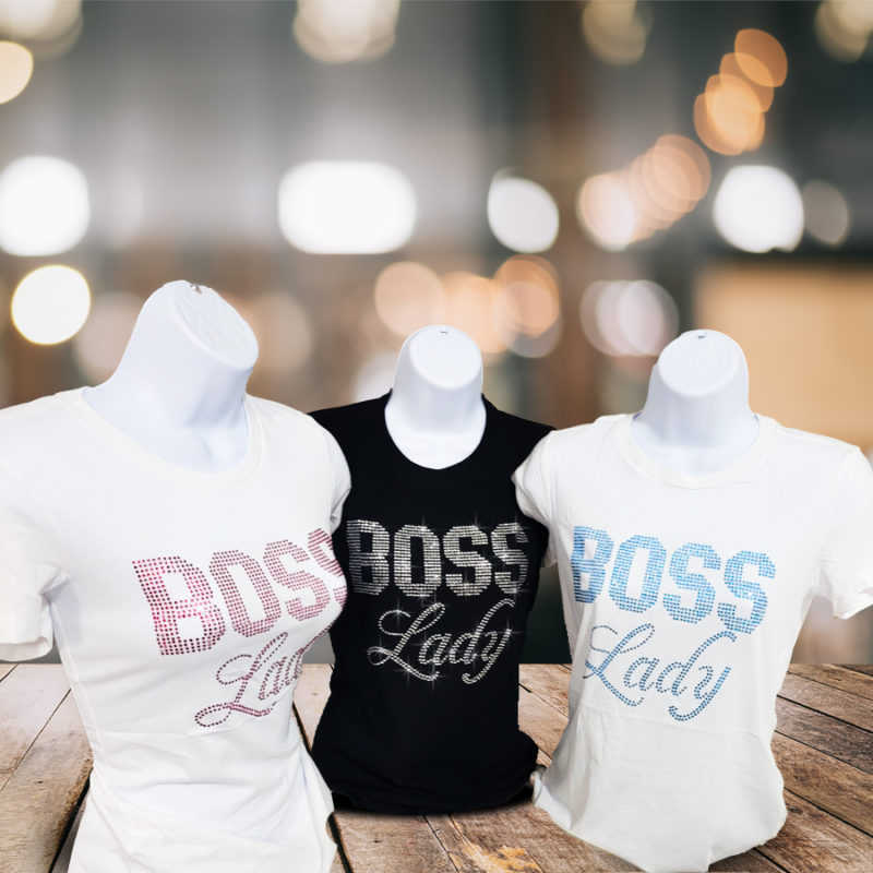 Boss Lady Rhinestone T Shirt Awesome Flyers